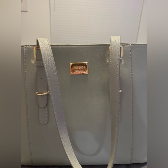 grey faux leather laptop purse/bag - Picture 8 of 15